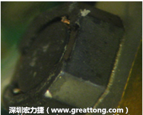 使用銀(Ag)鍍層的電源電感器(Power Inductors)，經(jīng)過推力測(cè)試后，零件端點(diǎn)上已經(jīng)看不到任何鍍層的痕跡了，所以其耐推力就比較小。