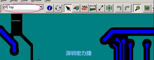 如果圖形像下圖一樣無法顯示鉆孔，只須圖（186）將紅色圈住的活動(dòng)層改為當(dāng)前顯示層即可。