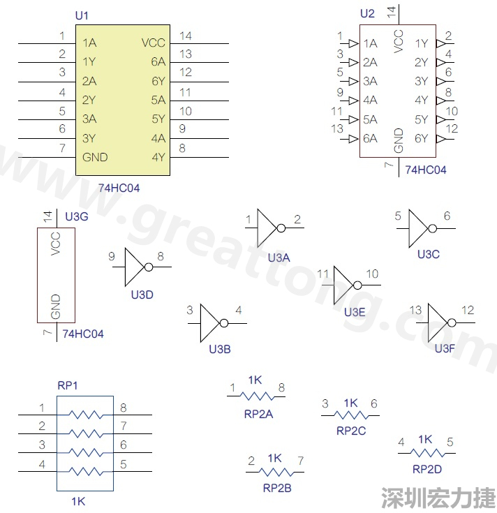 圖1 半導(dǎo)體元件供應(yīng)商所畫的電路圖符號是模擬元件的接腳圖，而非訊號流程。