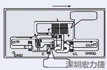圖2：升壓電路的PCB設計示例。