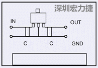 圖3：降壓電路的PCB設計示例。