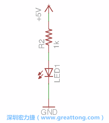 如圖所示放置一個開關(guān)（switch）、10K電阻器（10k resistor）和0.1μF的電容（0.1μF capacitor），并把開關(guān)的一端連到接地端上。