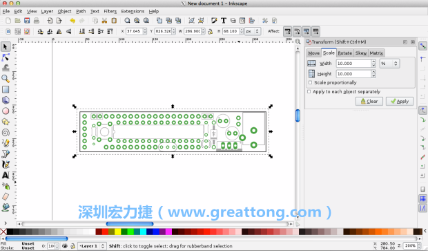首先，你需要取得電路板設(shè)計圖的PNG圖檔，才能在上面進(jìn)行繪制。這件事做起來比用說的難上許多，而其中一種方法如下所示（我們會先假設(shè)你正在使用Inkscape向量繪圖工具）。